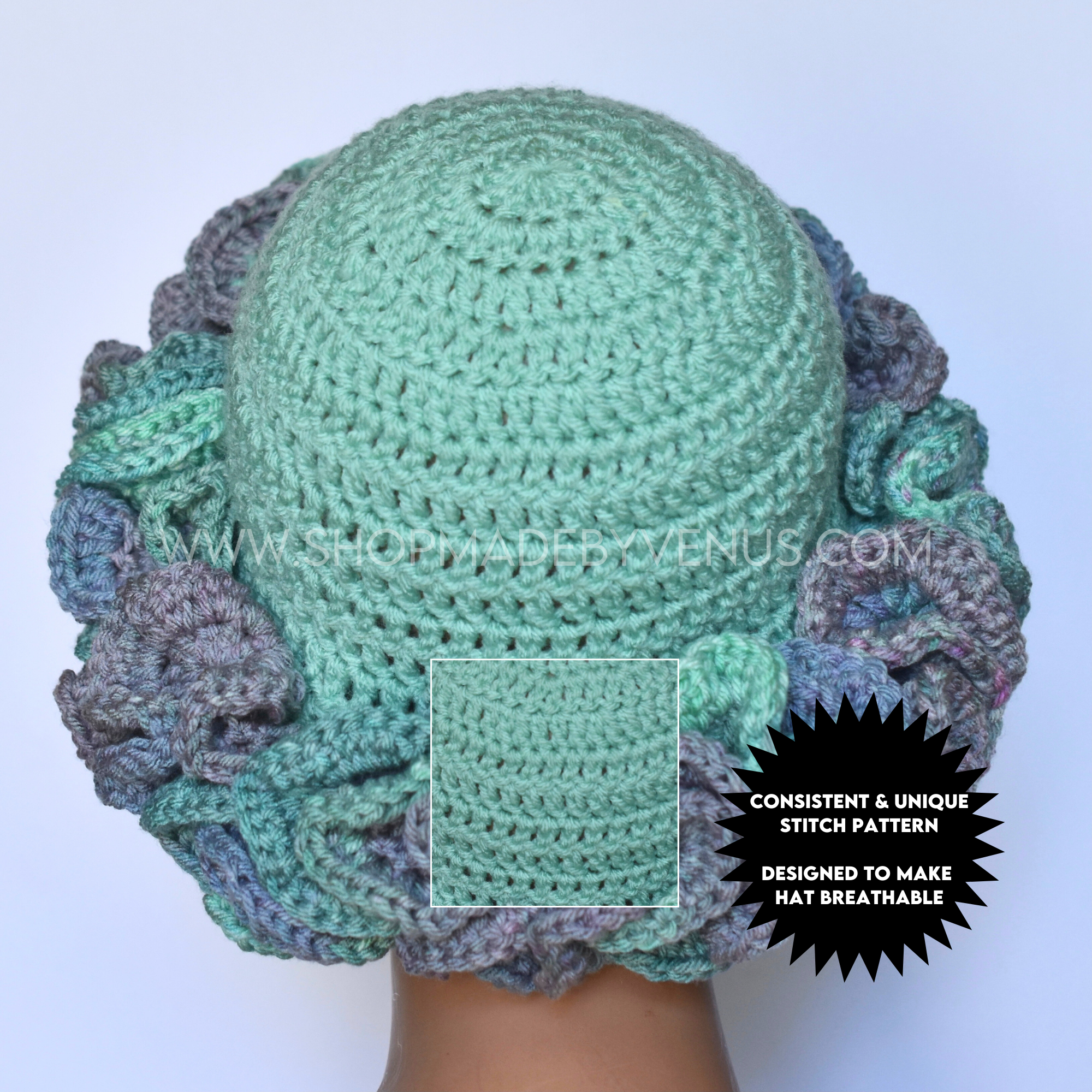 CROTCHET HAT | RTS LOTUS - MENTHE/HERB GARDEN