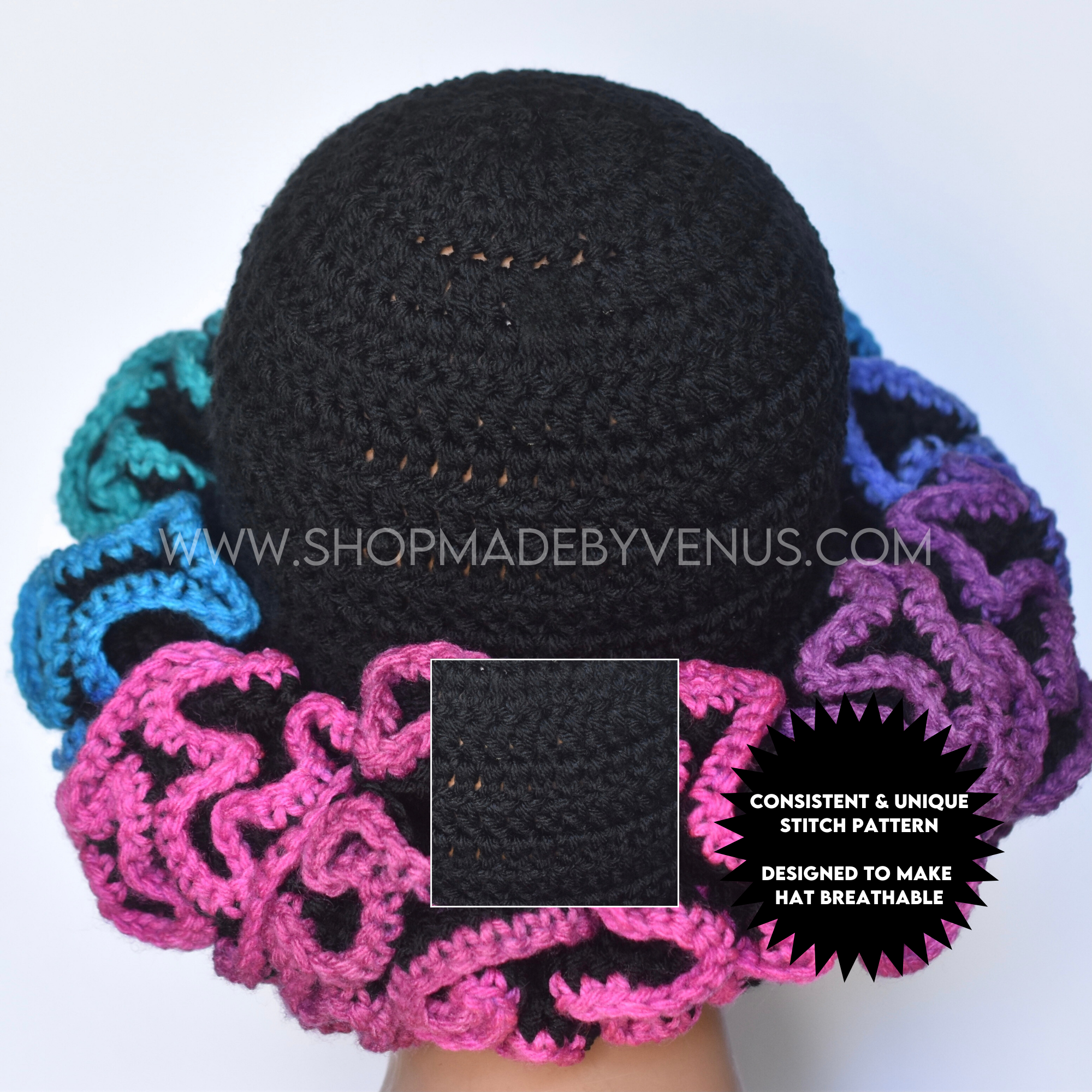 CROTCHET HAT | RTS LOTUS - KALEIDOSCOPE