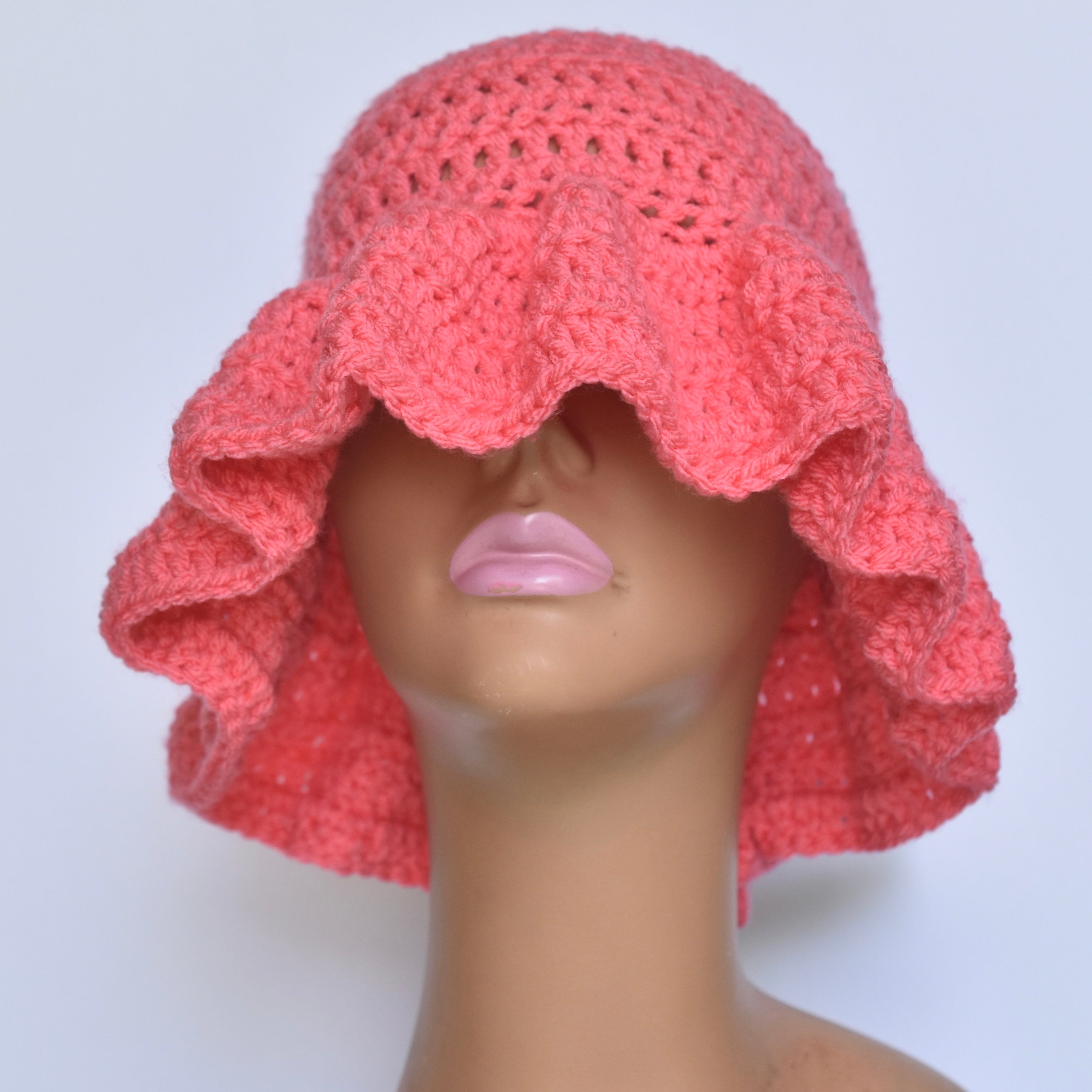 CROTCHET HAT | RTS WILD ROSE- TROPICAL PINK