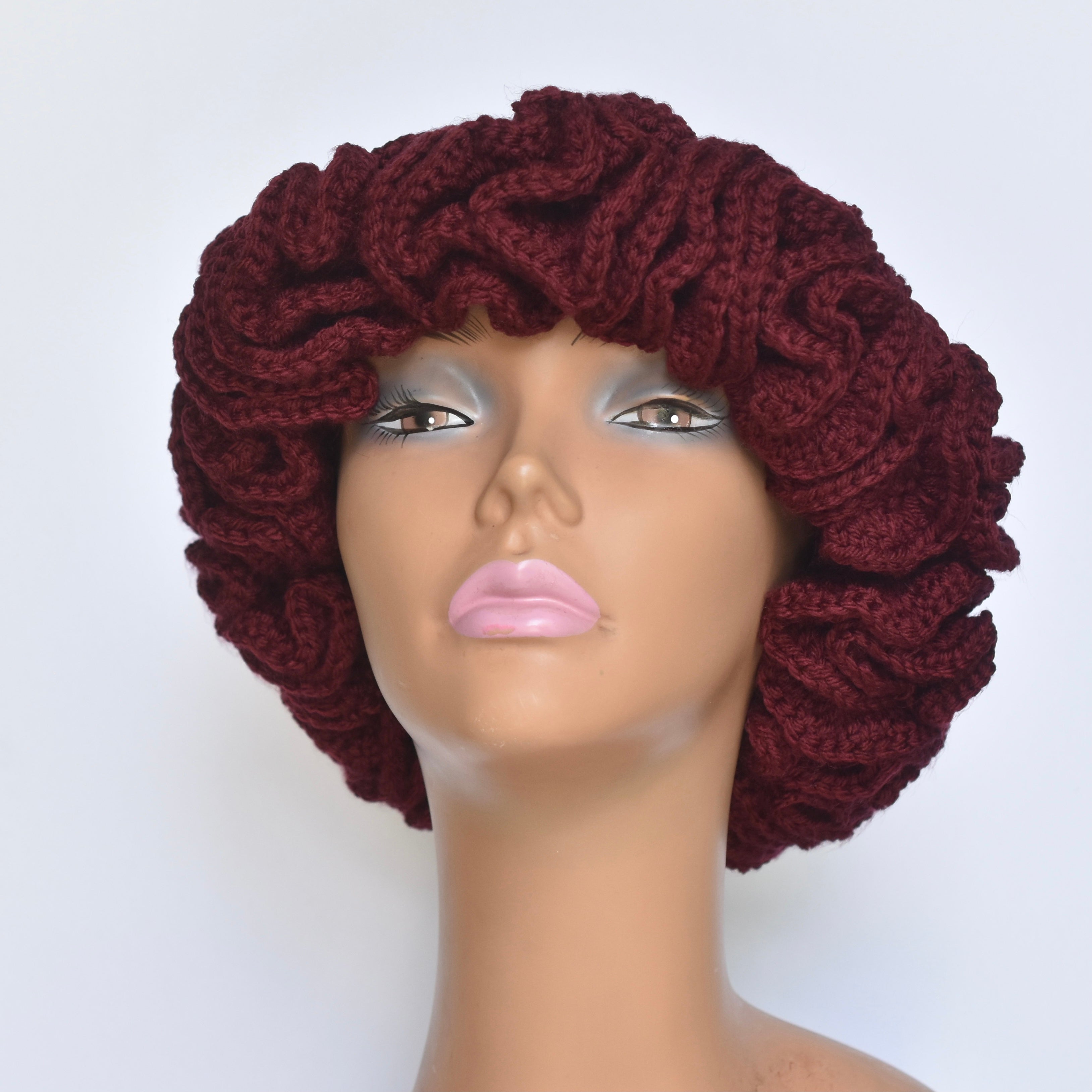 CROTCHET HAT | RTS SAKURA - CRANBERRY