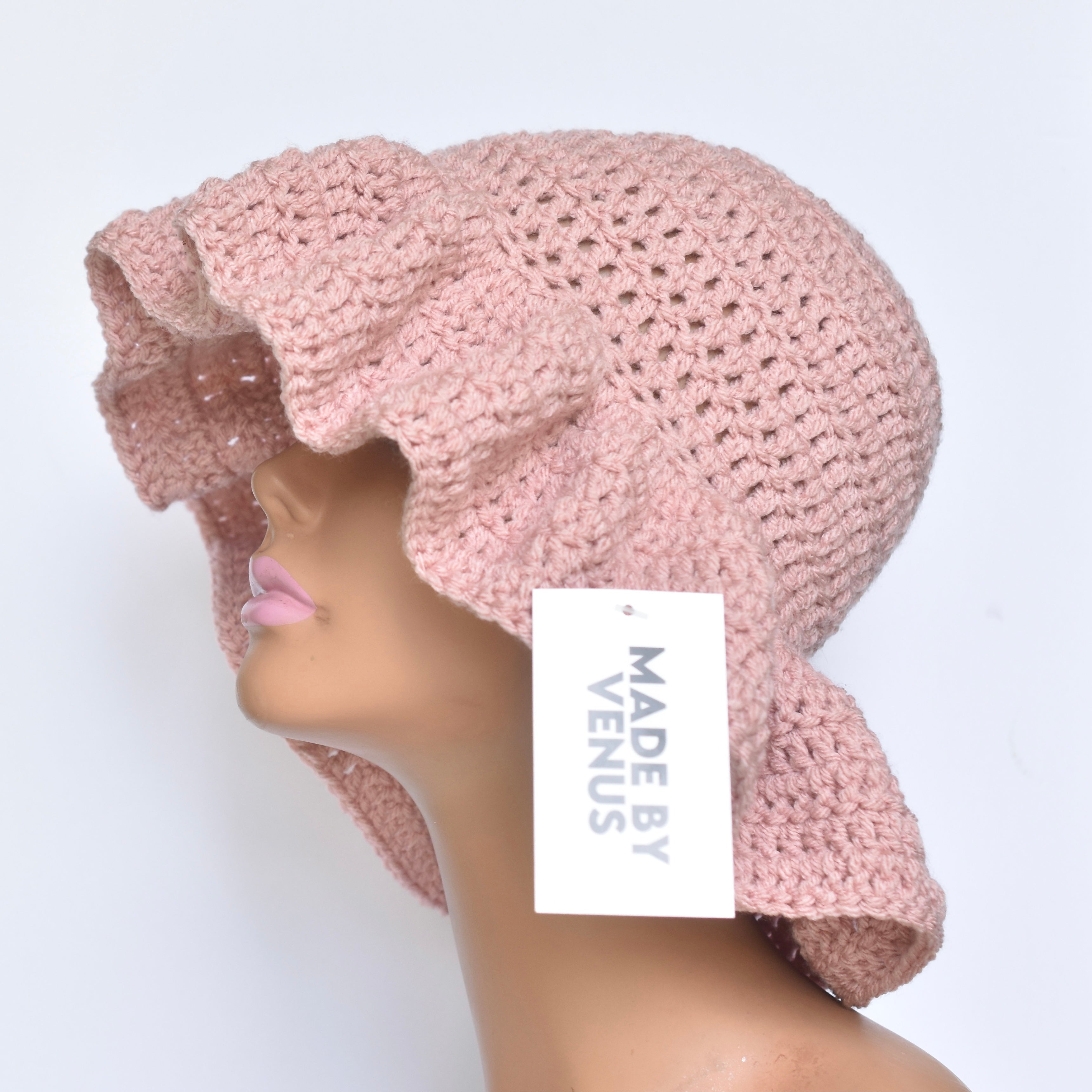 CROTCHET HAT | RTS WILD ROSE- ROSY CHEEKS