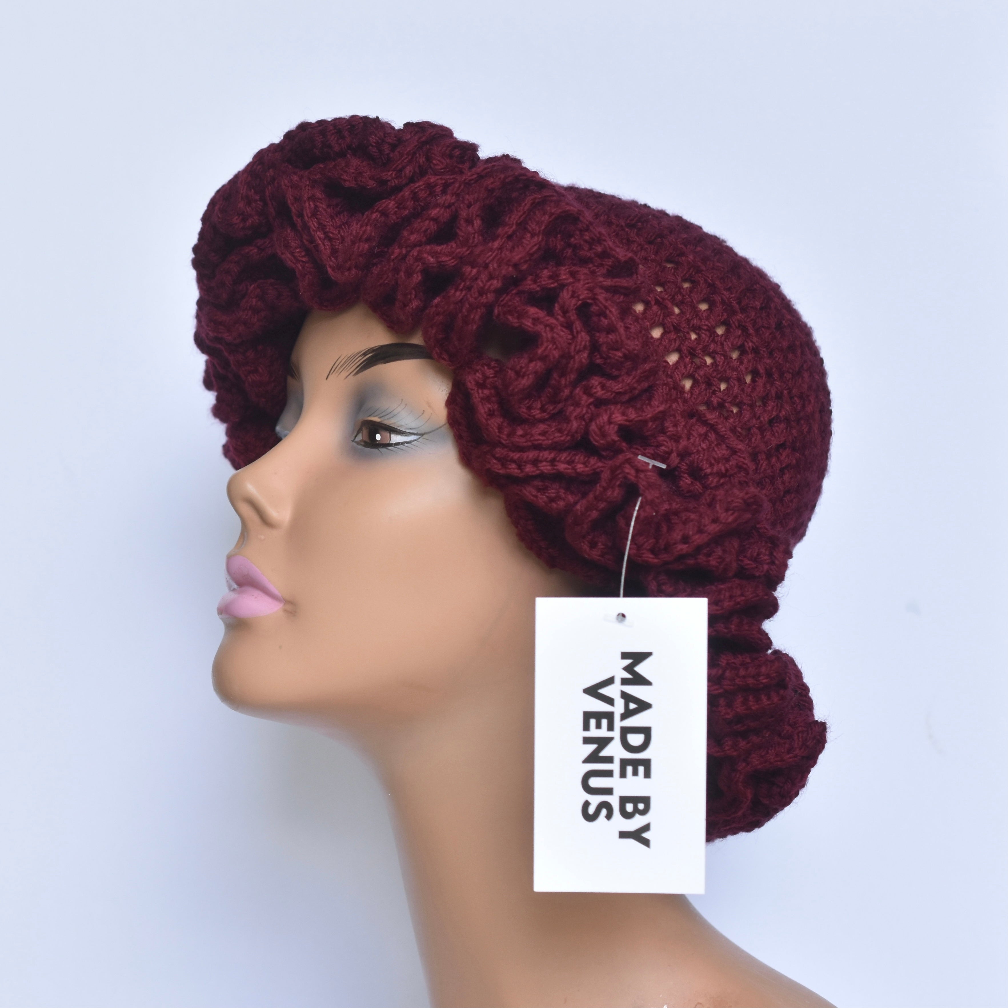 CROTCHET HAT | RTS SAKURA - CRANBERRY